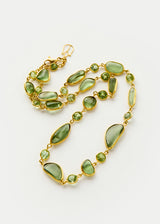 18kt Gold PSTM Myanmar Tender Greens Peridot Full Stone Necklace 