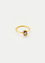 18kt Gold PSTM Myanmar Grey Spinel Oval Cup Ring