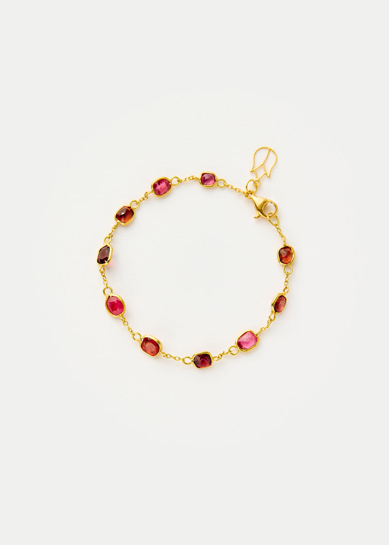 18kt Gold PSTM Myanmar Pink Spinel Stone Bracelet