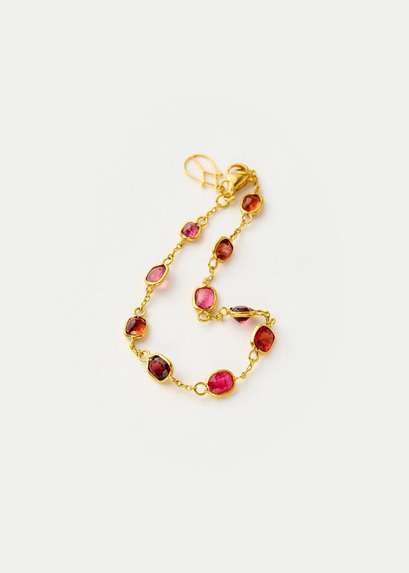 18kt Gold PSTM Myanmar Pink Spinel Stone Bracelet