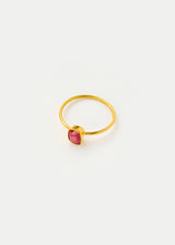 18kt Gold PSTM Myanmar Red Spinel Square Cup Ring