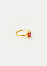 18kt Gold PSTM Myanmar Pink Spinel Square Cup Ring