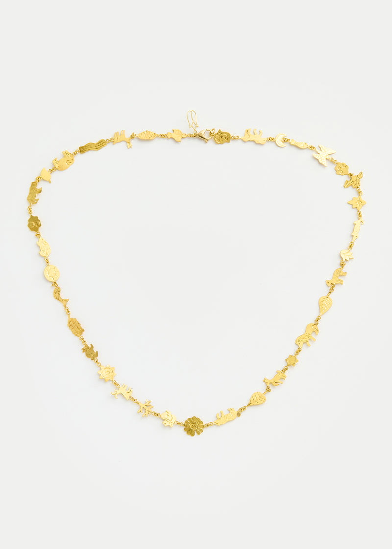 18kt Gold PSTM Myanmar Tender Greens Animal Necklace
