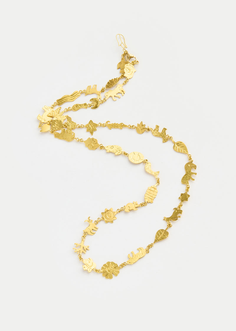 18kt Gold PSTM Myanmar Tender Greens Animal Necklace