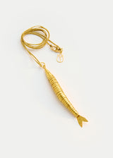 18kt Gold PSTM Myanmar Needle Fish Pendant on Cord