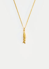 18kt Gold PSTM Myanmar Pollock Fish Pendant on Cord