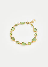18kt Gold PSTM Myanmar Tender Greens Peridot  Full Stone Bracelet 
