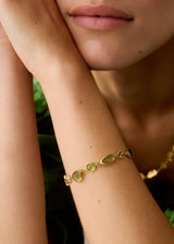 18kt Gold PSTM Myanmar Tender Greens Peridot  Full Stone Bracelet
