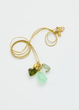 18kt Gold Birds Lament Mixed Greens Cluster on Cord