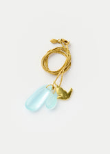 18kt Gold Koh-i-Noor Double Aquamarine & Dove Amulets on Cord