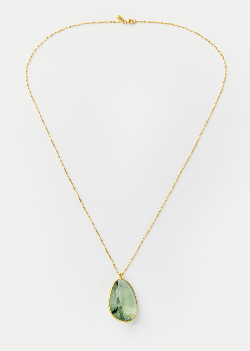 18kt Gold Koh-i-Noor Green Amethyst Amulet on Chain