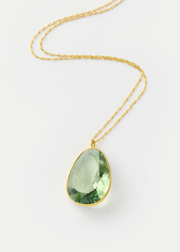 18kt Gold Koh-i-Noor Green Amethyst Amulet on Chain