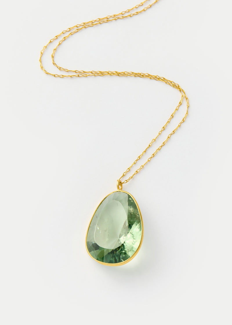 18kt Gold Koh-i-Noor Green Amethyst Amulet on Chain