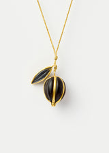 18kt Gold Night Seed & Lilac Amulets on Cord