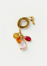 18kt Gold Mixed Stones Cluster on Cord