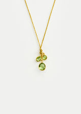 18kt Gold PSTM Myanmar Tender Greens Peridot Cluster on Cord