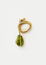 18kt Gold Parcel Set Peridot Amulet on Cord
