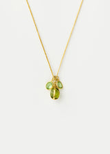 18kt Gold Peridot Cluster on Cord