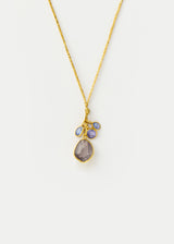 18kt Gold Tanzanite & Spinel Cluster on Cord