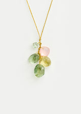 18kt Gold Carnival Mixed Stones Cluster on Cord