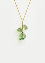 18kt Gold Carnival Green Amethyst Cluster on Cord