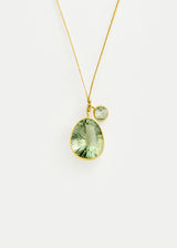 18kt Gold Carnival Green Amethyst Amulets on Cord