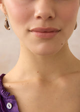 18kt Gold Night Tumbled Smokey Quartz Single Drop Earrings
