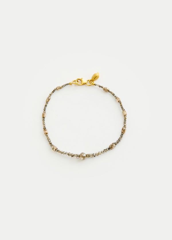 18kt Gold Diamond Beaded Bracelet