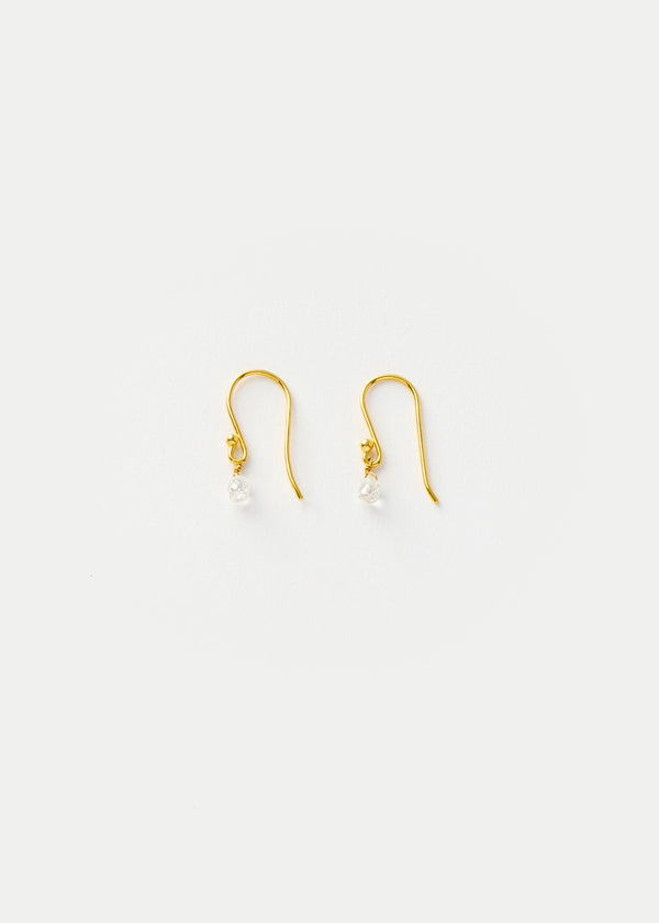 18kt Gold Diamond Tiny Drop Earrings