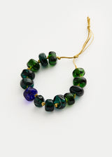 Azaz Tonal Greens Glass Multi Beaded Bracelet