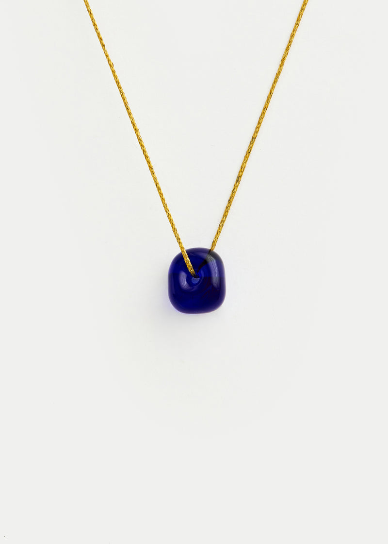 Azaz Dark Blue Glass Bead on Cord