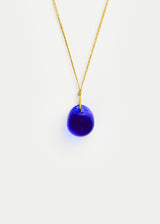 Azaz Dark Blue Round Glass Bead on Cord