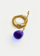 Azaz Dark Blue Round Glass Bead on Cord