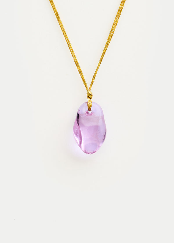 Azaz Purple Glass Bead on Cord
