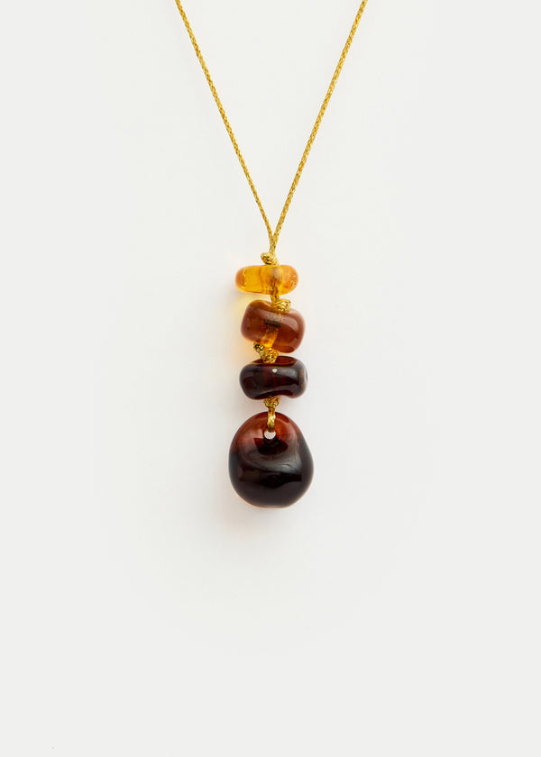 Azaz Amber Glass Beads on Cord