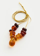 Azaz Amber Glass Multi Beaded Necklace on Cord