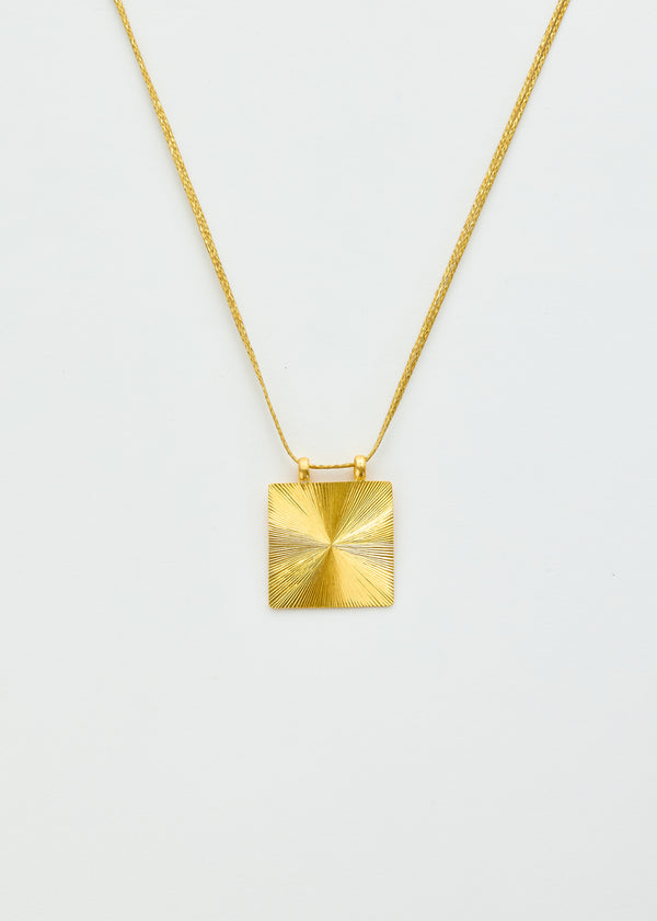 22kt Gold Starburst Pendant on Cord