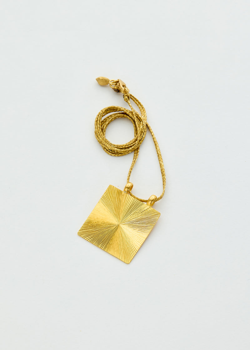 22kt Gold Starburst Pendant on Cord