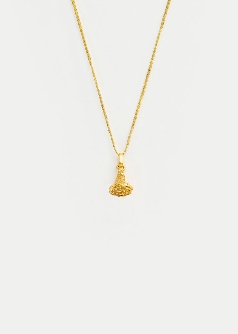 18k Gold Bethlehem Zaytun Baby Fig Pendant on Cord