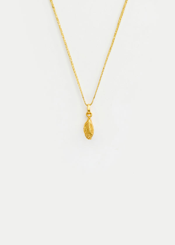 18k Gold Bethlehem Zaytun Baby Almond Pendant on Cord