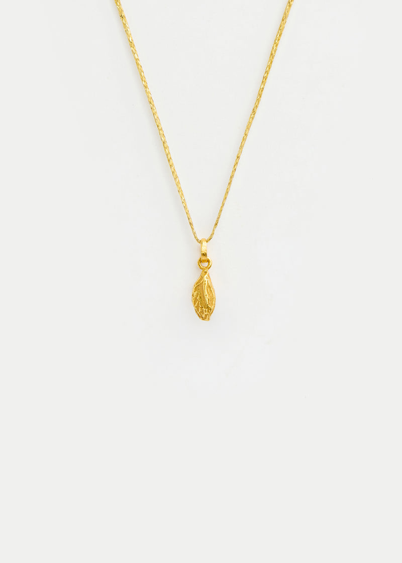 18k Gold Bethlehem Zaytun Baby Almond Pendant on Cord