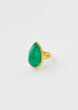 22kt Gold Colombian Emerald Large Greek Ring