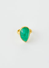 22kt Gold Colombian Emerald Large Greek Ring