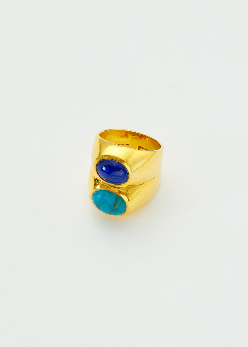 18kt Gold Vermeil PSTM Afghanistan Alpha Double Ring