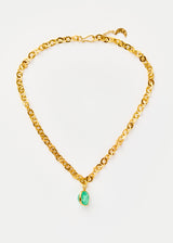 18kt Gold PSTM Afghanistan Emerald Pendant on Chain