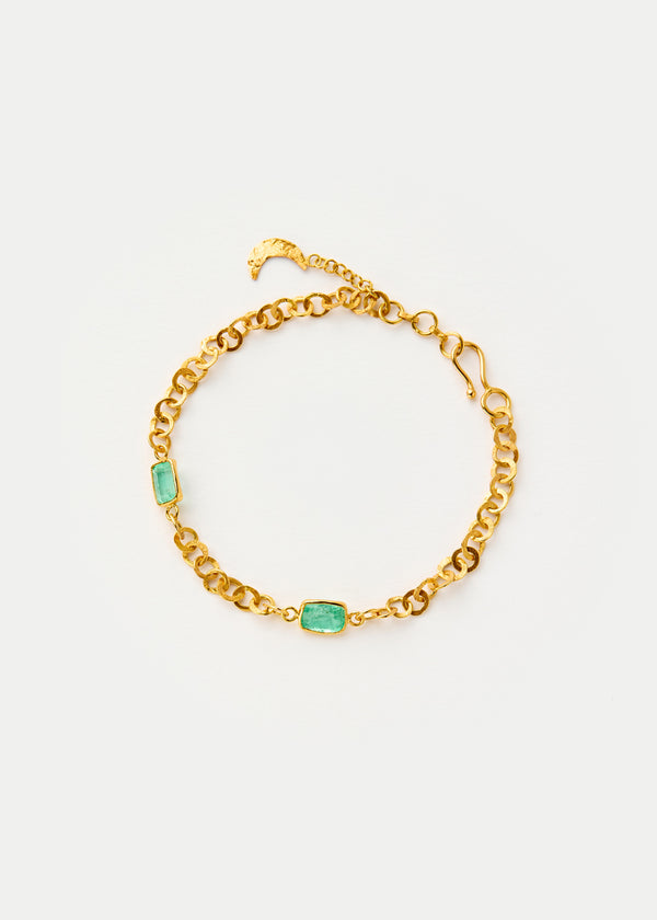 18kt Gold PSTM Afghanistan Emerald Bracelet