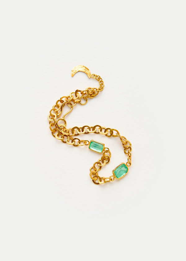 18kt Gold PSTM Afghanistan Emerald Bracelet