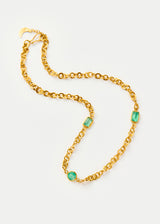 18kt Gold PSTM Afghanistan Emerald Necklace