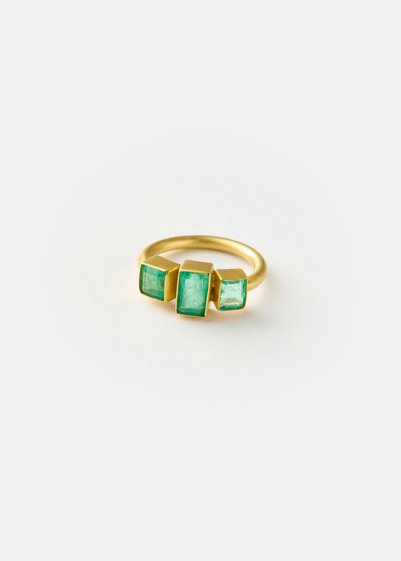 18kt Gold PSTM Afghanistan Emerald Subah Ring