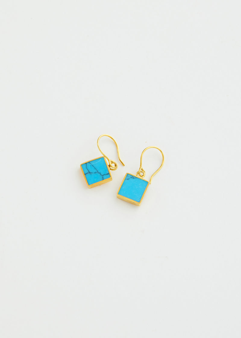 18kt Gold Vermeil PSTM Afghanistan Turquoise Zuhra Earrings